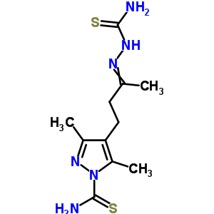 4-[3-[2-(氨基硫氧代甲基)肼基]丁基]-3,5-二甲基-1H-吡唑-1-硫代甲酰胺结构式_10514-37-1结构式
