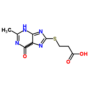 3-[(6,9-二氢-2-甲基-6-氧代-1H-嘌呤-8-基)硫代]-丙酸结构式_10534-99-3结构式