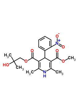 O3-(2-羟基-2-甲基丙基)O5-甲基2,6-二甲基-4-(2-硝基苯基)-1,4-二氢吡啶-3,5-二羧酸酯结构式_106685-70-5结构式