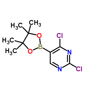 2,4-二氯-5-(4,4,5,5-四甲基-1,3,2-二氧硼烷)-嘧啶结构式_1073354-24-1结构式