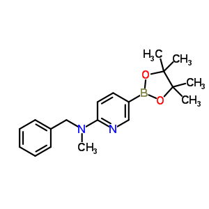 N-甲基-N-苯基甲基-5-(4,4,5,5-四甲基-1,3,2-二氧硼烷)-2-氨基吡啶结构式_1073354-30-9结构式