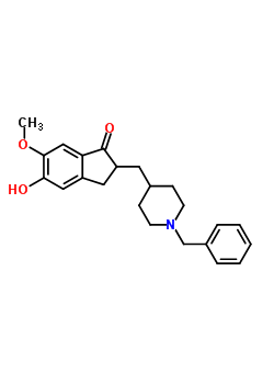 2-[(1-苄基-4-哌啶基)甲基]-5-羟基-6-甲氧基-1-茚满酮结构式_120013-57-2结构式