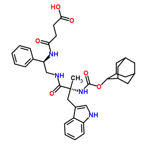 3-[[(1R)-2-[[(2r)-2-(2-adamantyloxycarbonylamino)-3-(1h-indol-3-yl)-2-methyl-propanoyl]amino]-1-phenyl-ethyl]carbamoyl]propanoic acid Structure,130332-27-3Structure