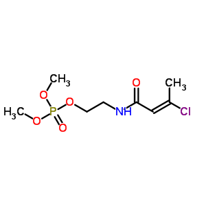 磷酸二甲基2-氯-3-(乙基氨基)-1-甲基-3-氧代-1-丙烯基酯结构式_13171-22-7结构式