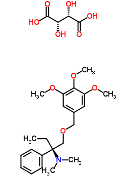 (2S,3S)-2,3-二羟基琥珀酸-(2R)-N,N-二甲基-2-苯基-1-[(3,4,5-三甲氧基苄基)氧基]-2-丁胺(1:1)结构式_133267-27-3结构式