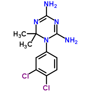 1-(3,4-二氯苯基)-1,6-二氢-6,6-二甲基-1,3,5-三嗪-2,4-二胺结构式_13344-99-5结构式