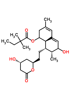 (7R,8S,8aR)-6-羟基-8-{2-[(2R,4R)-4-羟基-6-氧代四氢-2H-吡喃-2-基]乙基}-3,7-二甲基-1,2,6,7,8,8A-六氢-1-萘基2,2-二甲基丁酸酯结构式_133645-46-2结构式