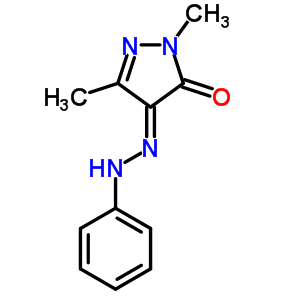 (4Z)-2,5-二甲基-4-(苯肼基)吡唑-3-酮结构式_13572-25-3结构式