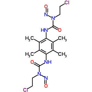 Urea, 1,1-(2,3,5,6-tetramethyl-p-phenylene)bis(3-(2-chloroethyl)-3-nitroso- Structure,13907-60-3Structure