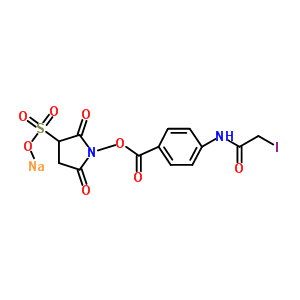磺基-N-琥珀酰亚胺基(N-碘乙酰基)氨基苯甲酸酯结构式_144650-93-1结构式