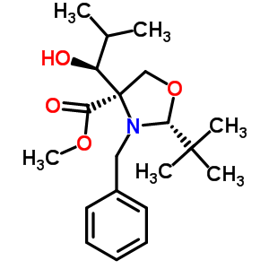 (2R,4S)-2-叔丁基-N-苄基-4-[1-(S)-羟基-2-甲基丙基]-噁唑啉-4-羧酸甲酯结构式_145451-90-7结构式