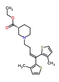 Ethyl (3r)-1-[4,4-bis(3-methyl-2-thienyl)-3-buten-1-yl]-3-piperidinecarboxylate Structure,145821-58-5Structure