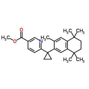 6-[(3,5,5,8,8-五甲基-5,6,7,8-四氢萘-2-基)环丙基] 烟酸甲酯结构式_153559-50-3结构式
