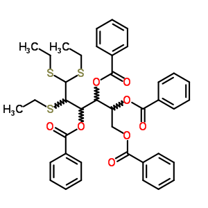 2-S-乙基-2-硫代-D-葡萄糖二乙基 二硫代乙缩醛, 四苯甲酸 (9CI)结构式_15356-39-5结构式