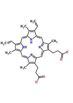 血晶质(氯化高铁血红素IX)结构式_15489-47-1结构式