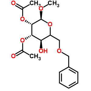 6-O-苄基-2,3-二-O-乙酰基-甲基-alpha-D-吡喃葡萄糖苷结构式_162284-50-6结构式