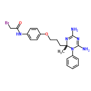 2-溴-N-[4-[3-(4,6-二氨基-1,2-二氢-2-甲基-1-苯基-1,3,5-噻嗪-2-基)丙氧基]苯基]乙酰胺盐酸盐结构式_16287-61-9结构式