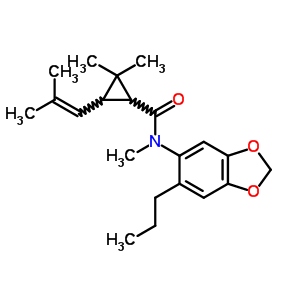 n,2,2-三甲基-3-(2-甲基-1-丙烯-1-基)-n-(6-丙基-1,3-苯并二氧杂环戊烯-5-基)-环丙烷羧酰胺结构式_16409-29-3结构式