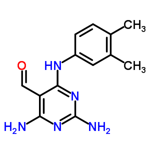 2,4-二氨基-6-[(3,4-二甲基苯基)氨基]-5-嘧啶羧醛结构式_16597-43-6结构式