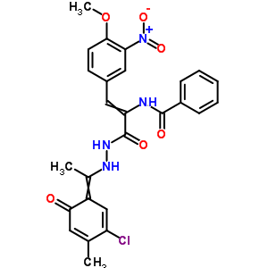 2-(苯甲酰基氨基)-3-(4-甲氧基-3-硝基苯基)-2-丙酸-2-[1-(5-氯-2-羟基-4-甲基苯基)亚乙基]肼结构式_17178-82-4结构式