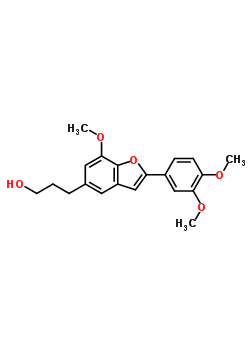 3-[2-(3,4-二甲氧基苯基)-7-甲氧基苯并呋喃-5-基]-1-丙醇结构式_17375-66-5结构式