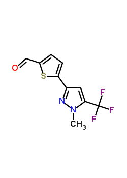 2-[1-Methyl-5-(trifluoromethyl)pyrazol-3-yl]-thiophene-5-carboxaldehyde Structure,175202-93-4Structure
