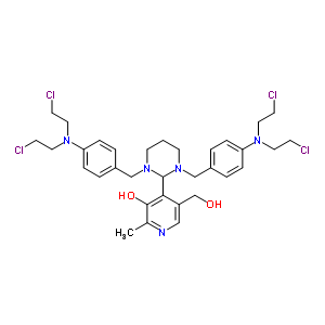 4-[1,3-双[[4-[双(2-氯乙基)氨基]苯基]甲基]六氢-2-嘧啶]-5-羟基-6-甲基-3-吡啶甲醇结构式_17761-56-7结构式