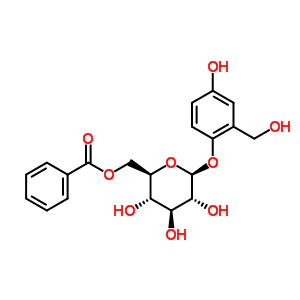 4-羟基-2-(羟基甲基)苯基 6-苯甲酰 BETA-D-吡喃葡萄糖苷结构式_18463-25-7结构式