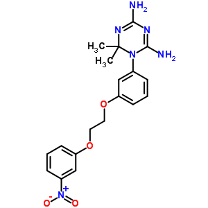 6,6-二甲基-1-[3-[2-(3-硝基苯氧基)乙氧基]苯基]-1,3,5-三嗪-2,4-二胺结构式_19157-93-8结构式