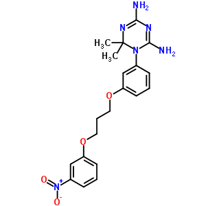 6,6-二甲基-1-[3-[3-(3-硝基苯氧基)丙氧基]苯基]-1,3,5-三嗪-2,4-二胺结构式_19157-96-1结构式