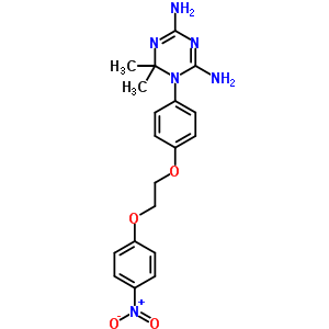 6,6-二甲基-1-[4-[2-(4-硝基苯氧基)乙氧基]苯基]-1,3,5-三嗪-2,4-二胺结构式_19157-97-2结构式