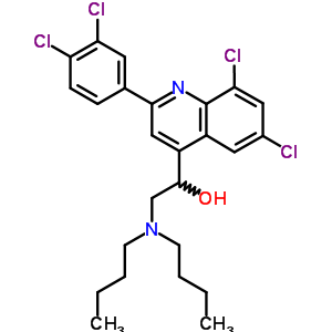 alpha-(二丁基氨基甲基)-6,8-二氯-2-(3,4-二氯苯基)-4-喹啉甲醇结构式_19160-62-4结构式