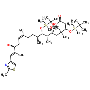 (3S,6R,7S,12Z,15S,16E)-3,7-二-{[叔-丁基(二甲基)硅烷基]氧基}-15-羟基-4,4,6,8,12,16-六甲基-17-(2-甲基-1,3-噻唑-4-基)-5-氧代十七碳-12,16-二烯酸结构式_193146-26-8结构式