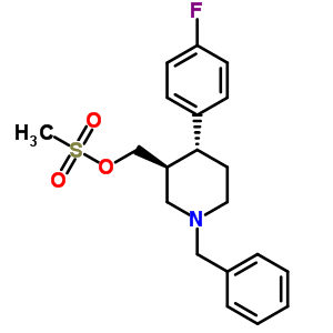 反式 1-苄基-4-(4-氟苯基)-3-甲基磺酸酯哌啶结构式_201855-71-2结构式