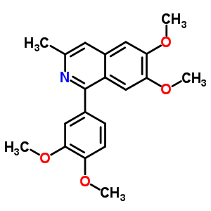 异喹啉,1-(3,4-二甲氧基苯基)-6,7-二甲氧基-3-甲基盐酸盐 (1:1)结构式_20225-93-8结构式