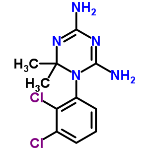 1-(2,3-二氯苯基)-6,6-二甲基-1,3,5-三嗪-2,4-二胺结构式_20285-53-4结构式