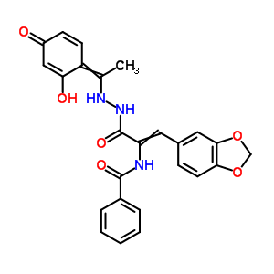 3-(1,3-苯并二氧杂环戊烯l-5-基)-2-(苯甲酰基氨基)-2-丙酸 2-[1-(2,4-二羟基苯基)亚乙基]肼结构式_20329-06-0结构式