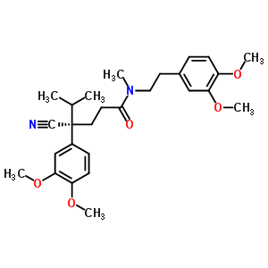 (4S)-4-氰基-4-(3,4-二甲氧基苯基)-N-[2-(3,4-二甲氧基苯基)乙基]-N,5-二甲基己酰胺结构式_204642-98-8结构式