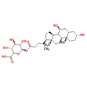 1-O-(3,7-二羟基-24-氧代胆烷-24-基)吡喃己糖酸结构式_208038-28-2结构式