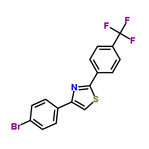 4-(4-溴苯基)-2-[4-三氟甲基苯基]噻唑结构式_211032-07-4结构式