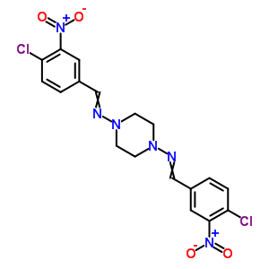 n1,n4-双[(4-氯-3-硝基苯基)亚甲基]-1,4-哌嗪二胺结构式_21323-08-0结构式