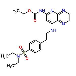(9CI)-[8-[[2-[4-[(二乙基氨基)磺酰基]苯基]乙基]氨基]吡啶并[2,3-b]吡嗪-6-基]-氨基甲酸乙酯结构式_21395-46-0结构式