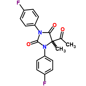 5-乙酰基-1,3-双(4-氟苯基)-5-甲基-咪唑啉-2,4-二酮结构式_21631-62-9结构式