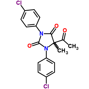 5-乙酰基-1,3-双(4-氯苯基)-5-甲基-咪唑啉-2,4-二酮结构式_21631-63-0结构式