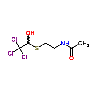 n-[2-[(2,2,2-三氯-1-羟基乙基)硫代]乙基]-乙酰胺结构式_21946-69-0结构式