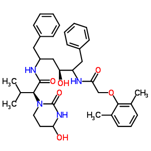 (2S)-N-[(4S)-5-{[(2,6-二甲基苯氧基)乙酰基]氨基}-4-羟基-1,6-二苯基-2-己烷基]-2-(4-羟基-2-氧代四氢-1(2H)-嘧啶基)-3-甲基丁烷酰胺结构式_221553-72-6结构式