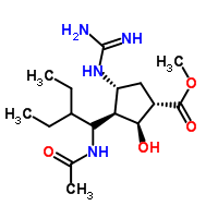 (1S,2S,3R,4R)-甲基 3-((R)-1-乙酰氨基-2-乙基丁基)-4-胍-2-羟基环戊烷羧酸结构式_229614-51-1结构式