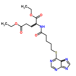 (9CI)-N-[1-氧代-5-(1H-嘌呤-6-基硫代)戊基]-L-谷氨酸二乙酯结构式_23404-74-2结构式