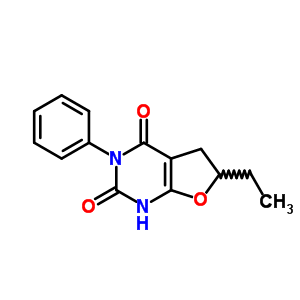 6-乙基-5,6-二氢-3-苯基-呋喃并[2,3-d]嘧啶-2,4(1h,3h)-二酮结构式_23458-75-5结构式