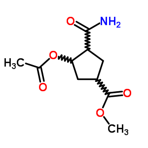 (1a,3b,4a)-(9ci)-3-(乙酰基氧基)-4-(氨基羰基)-环戊烷羧酸甲酯结构式_23722-86-3结构式